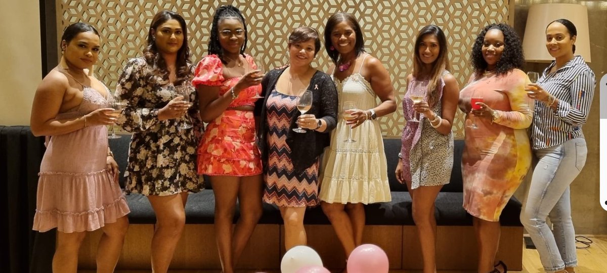 jacesimmons1's tweet photo. Last day of Pinkinoctober in honour of those who have lost and won and those who are battling Breast Cancer. West Indies Cricket Team Wives and girlfriends at  Pink afternoon Tea.#BreastCancerAwareness 
#EarlyDetectionSavesLives
#BreastCancerAwarenessMonth  #windiescricket https://t.co/85QUfa65eL