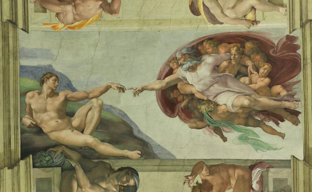 Michelangelo (@fanmichelangelo) on Twitter photo Sistine Chapel Ceiling: Creation of Adam, 1510 #michelangelo #highrenaissance Sistine Chapel Ceiling: Creation of Adam, 1510 #michelangelo #highrenaissance