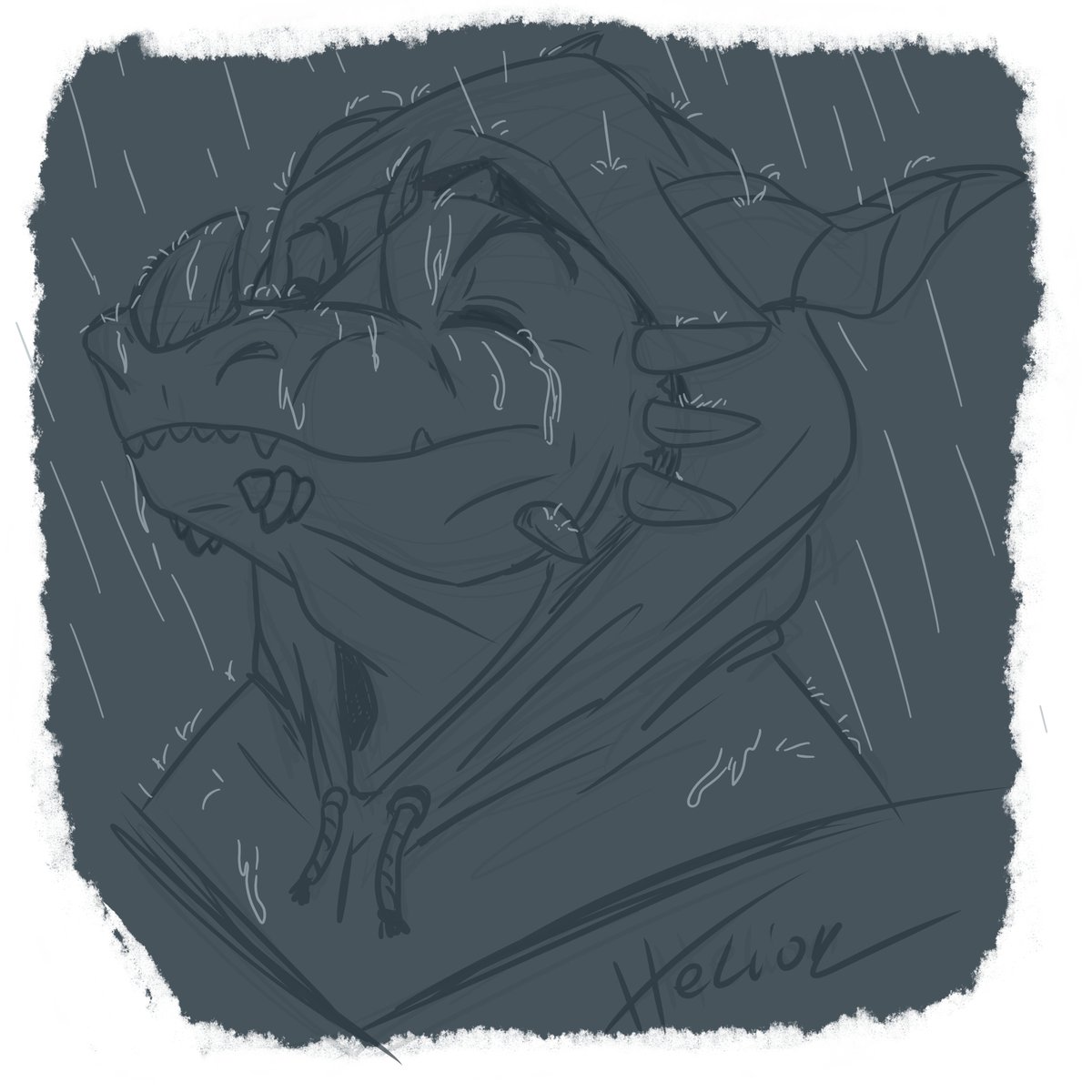 Rourth's tweet photo. #Dirke #helion #dragon #anthro #rain #furry #furryart #Smile 

Drawing for relaxation. And I need to do some more sketches for his and his crew's project. 
----
'Cause I’m only a crack In this castle of glass 
Hardly anything there
For you to see' https://t.co/38sEm4BbVK
