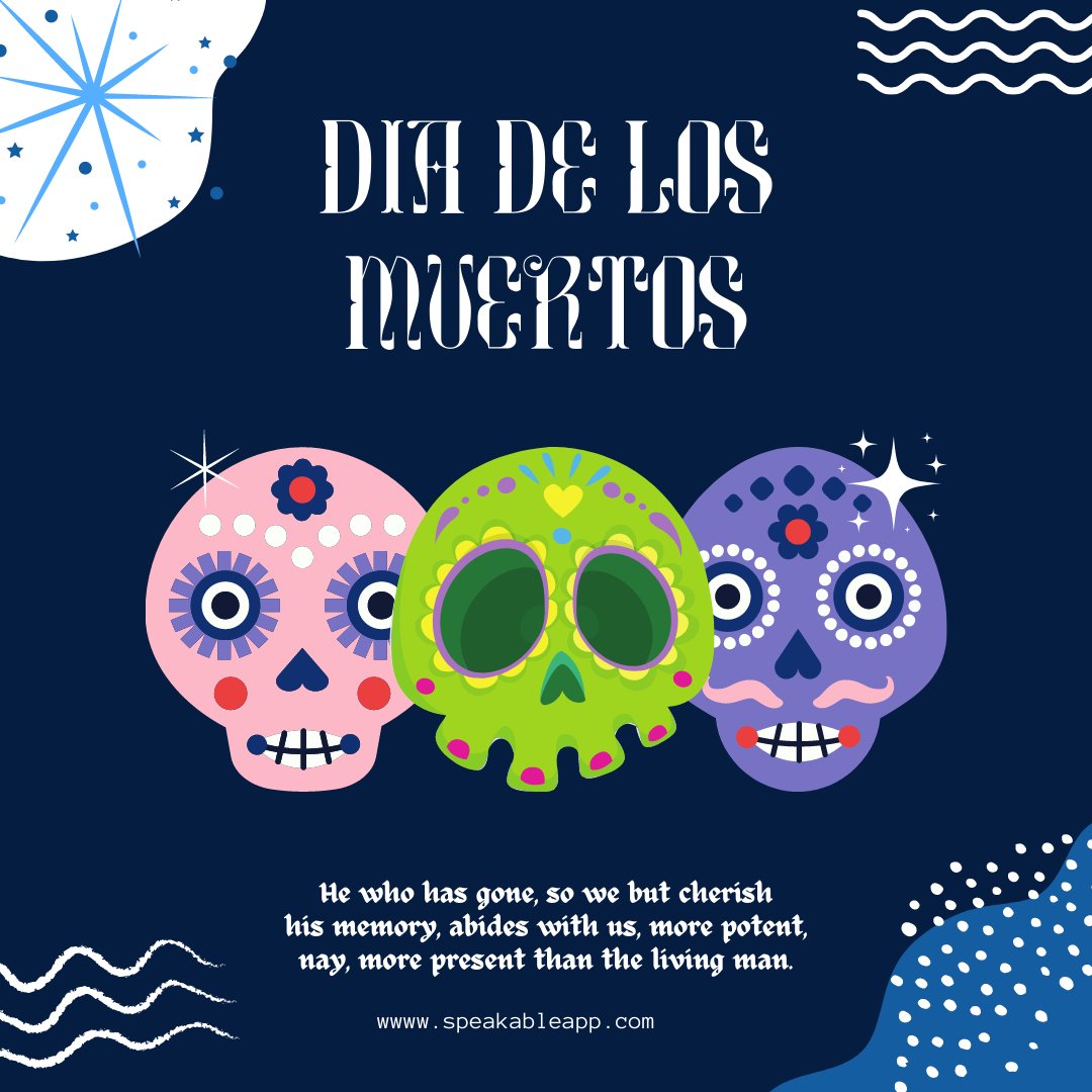 KSpeakableapp's tweet photo. Day of the Dead (Dia De Los Muertos) is a two-day holiday that reunites the living and dead.
Families create ofrendas (Offerings) to honor their departed family members that have passed.
What's your Dia De Los Muertos experience?
Share us in the comment section. #diadelosmuertos https://t.co/bUko8nWr92