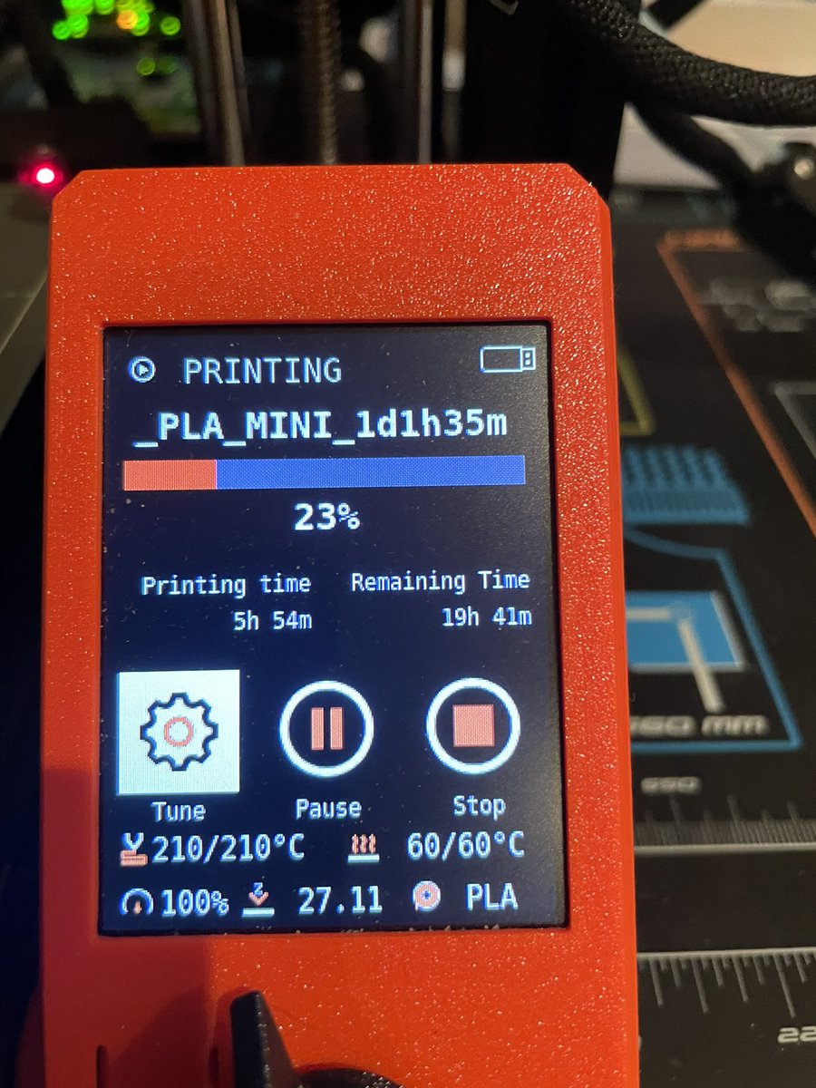 XTbe's tweet photo. The #large print of the little #project keeps going for now. 23% done #prusamini #basf #ultrafuse https://t.co/1JO3RjY1mB