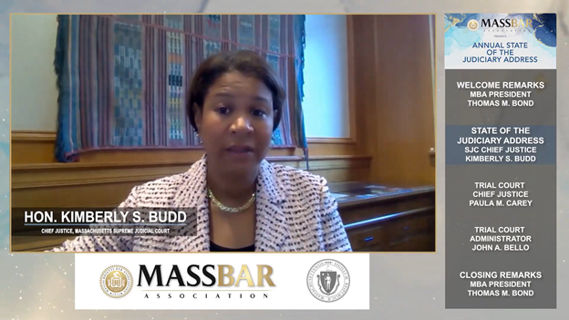 MassBar's tweet photo. In eJournal, read a recap of last Wednesday's State of the Judiciary Address, featuring SJC Chief Justice Kimberly S. Budd. A link to view the virtual program is included if you missed it. https://t.co/UfSl4CZhwi https://t.co/gMvEYdT92P