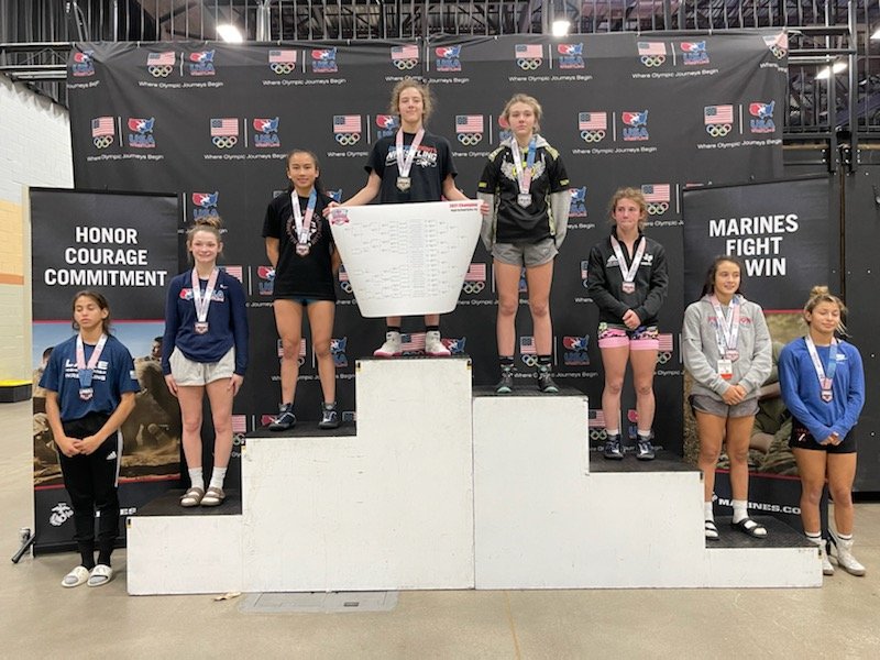 DragonWrestling's tweet photo. #bars4bayley takes 3rd at Preseason Nationals! #tobethebest #PreseasonNationals #girlwrestling @SLCAthletics  @AdidasWrestling @IowaW_Wrestling https://t.co/hJFz1U7FiU