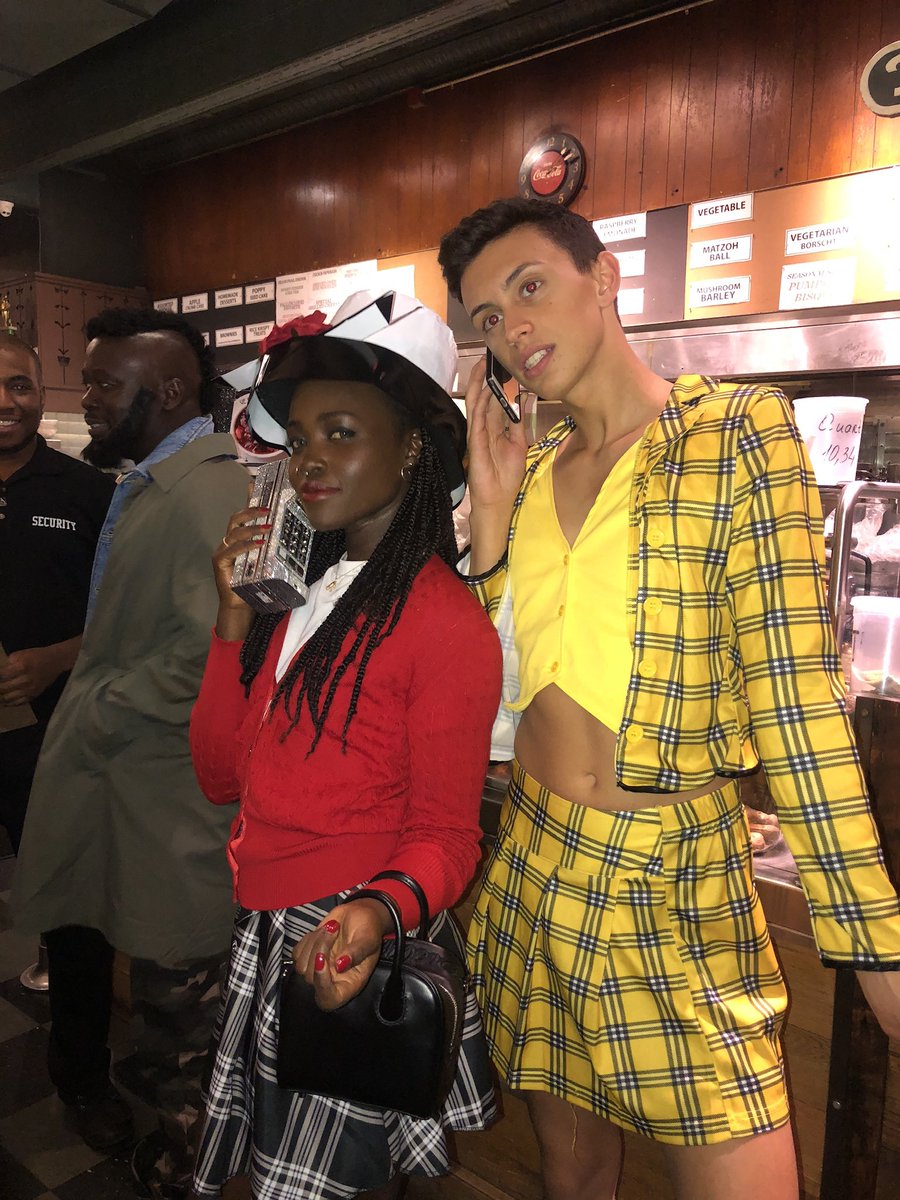 robminajj's tweet photo. Throwback to Halloween 2018 when I drunkenly did a photoshoot with this girl at a restaurant because our costumes coordinated and then I asked for her Instagram and she took my phone and typed it in and she was Lupita Nyongo 😵‍💫😵‍💫😵‍💫 https://t.co/52asbMjLdn