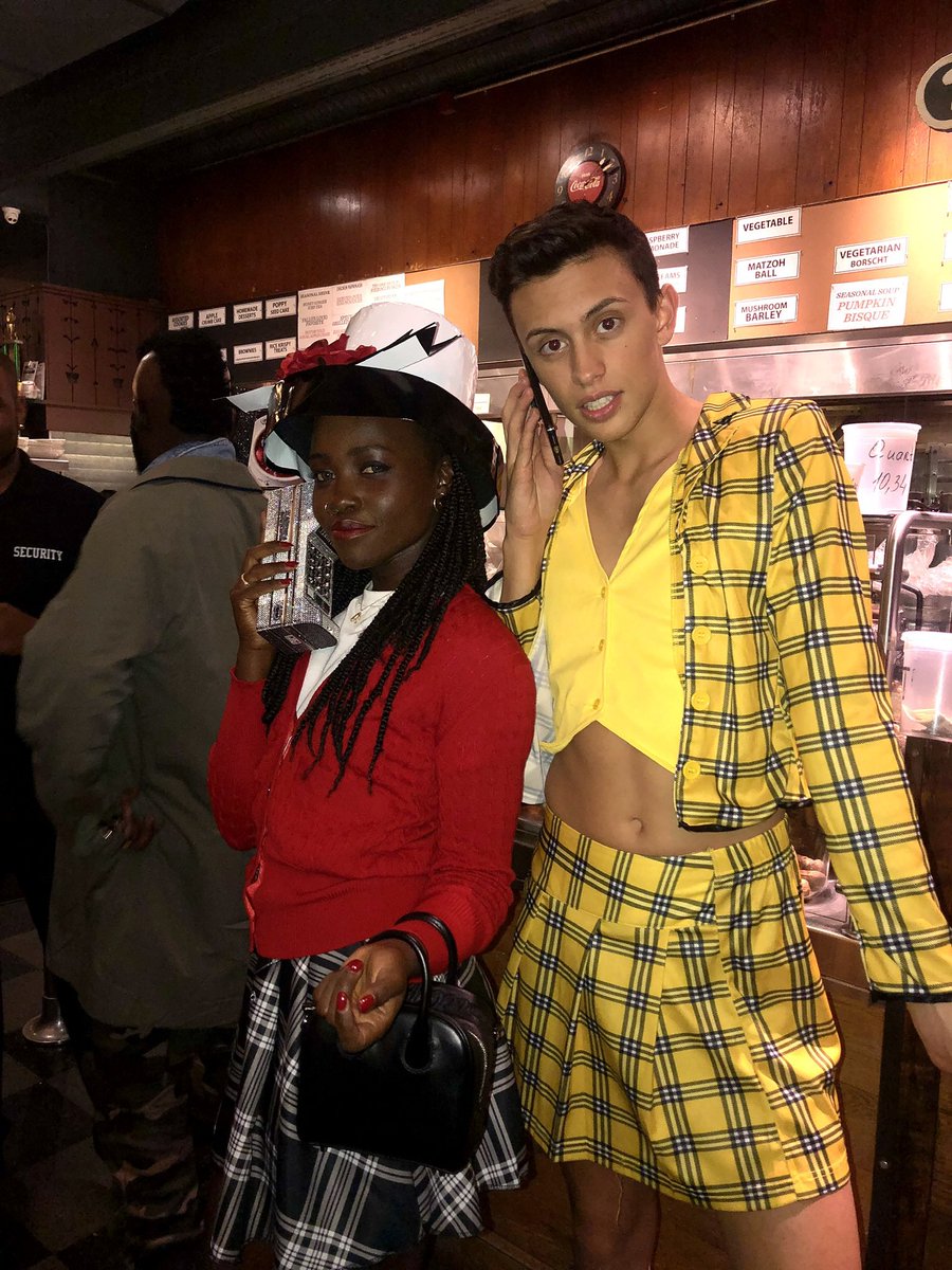 robminajj's tweet photo. Throwback to Halloween 2018 when I drunkenly did a photoshoot with this girl at a restaurant because our costumes coordinated and then I asked for her Instagram and she took my phone and typed it in and she was Lupita Nyongo 😵‍💫😵‍💫😵‍💫 https://t.co/52asbMjLdn