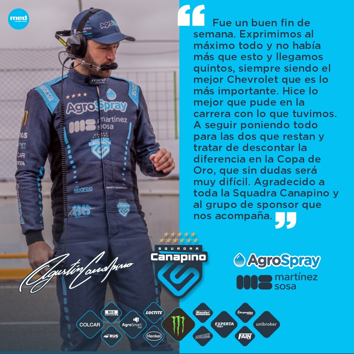 Sensaciones de <a href="/agustincanapino/">Agustín Canapino 🇦🇷</a> después del paso por el #TCenViedma 🗣