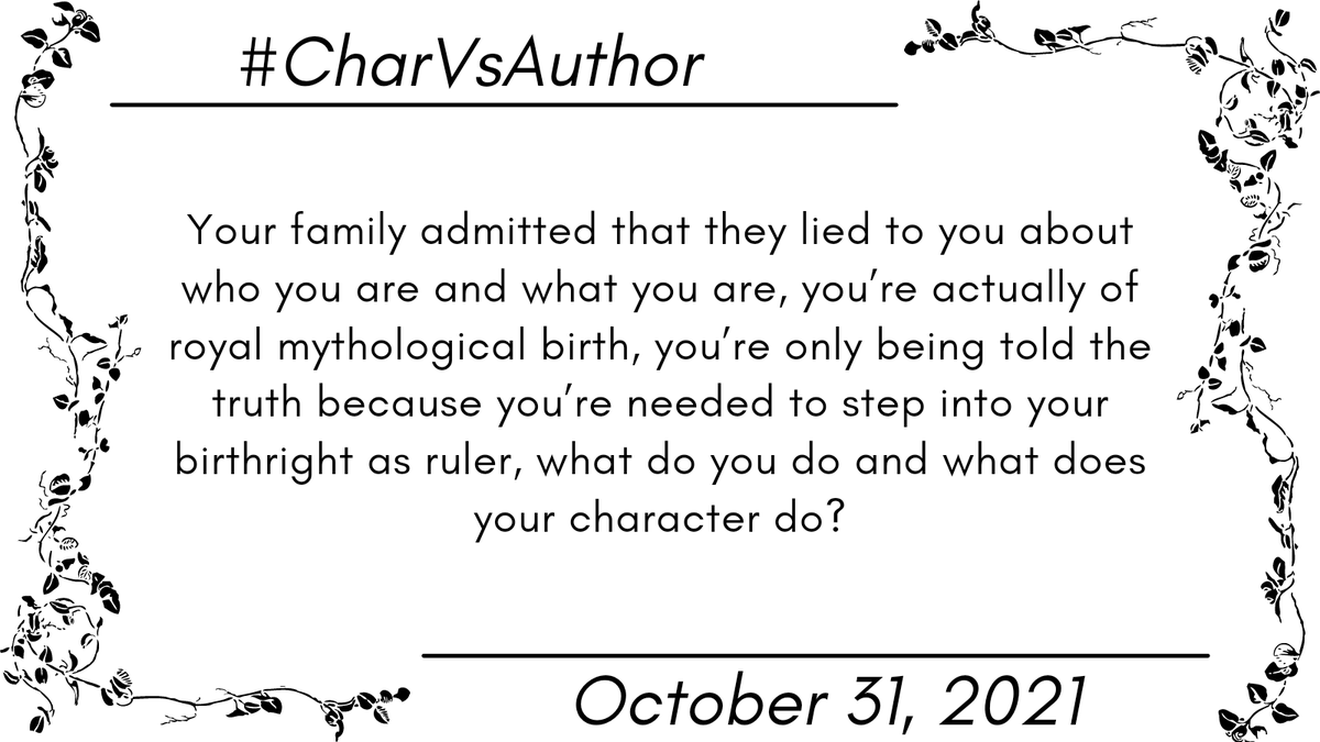 charvsauthor's tweet photo. Last day of #CharVSAuthor 

Happy halloween everyone https://t.co/gTCBjkgajC