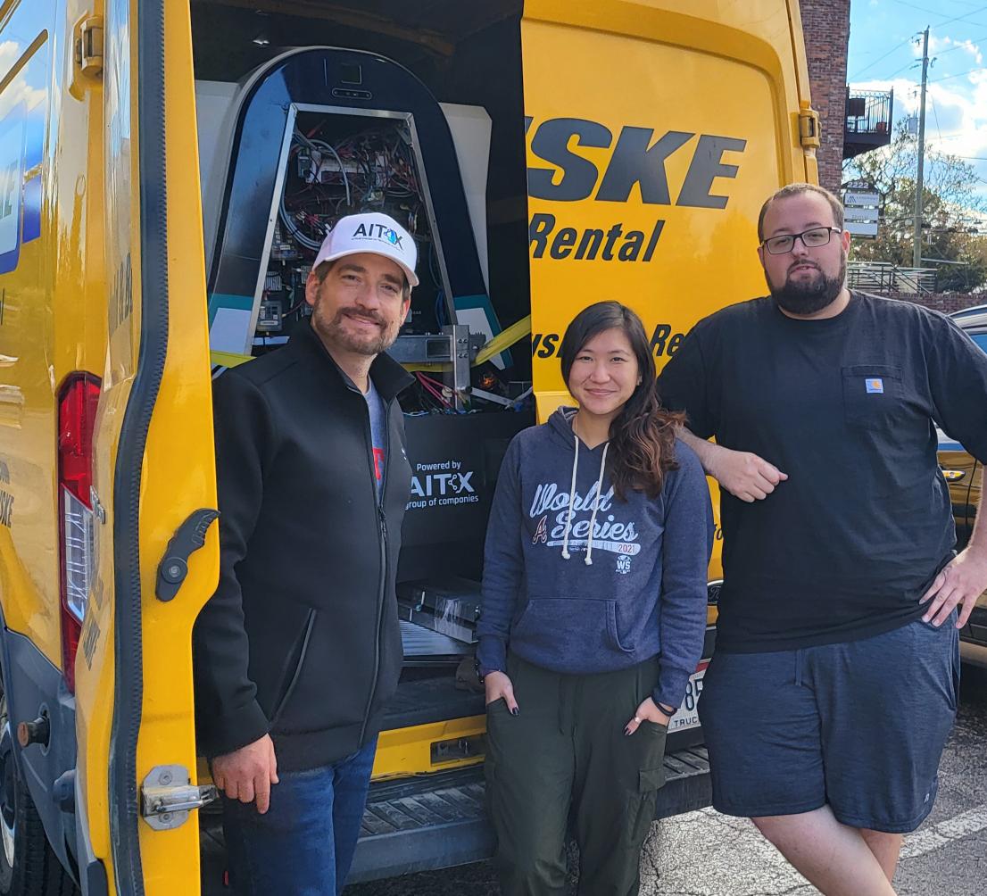 SteveReinharz's tweet photo. $AITX intercepted part of the Atlanta dream team as they return to the rex to prep and turn around for our upcoming exhibit at a sports stadium show... After working the world series... Awesome #security #Savings #automation https://t.co/sHOxg5YN7K