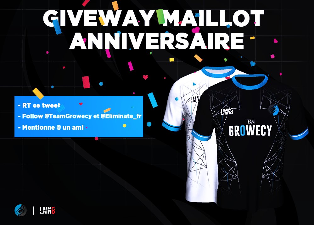TeamGrowecy's tweet photo. 𝗚𝗔𝗚𝗡𝗘 𝗧𝗢𝗡 𝗠𝗔𝗜𝗟𝗟𝗢𝗧 𝗚𝗥𝗢𝗪𝗘𝗖𝗬

À l'occasion de nos deux ans d'anniversaire, nous vous faisons gagner un maillot floqué ! 🎁👕

𝗥𝗧 ce tweet
𝗙𝗢𝗟𝗟𝗢𝗪 @TeamGrowecy &amp; @eliminate_fr 
𝗠𝗲𝗻𝘁𝗶𝗼𝗻𝗻𝗲 @ un ami

🗓️Tirage au sort le 10 novembre https://t.co/OIH9idp5it