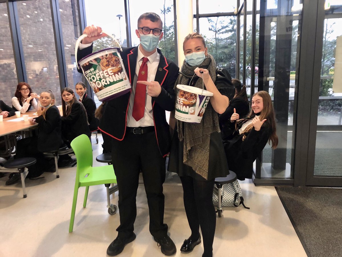 S1/S6 Buddy meet. Huge Thanks to Mrs Delaney and Mrs Barry for organising the MacMillan Halloween themed coffee morning on Friday. Thanks so much to everyone for their donations of cakes, sweets &amp; money - Raising much needed funds. <a href="/bogan_miss/">Mrs Gardner</a> giving a hand. @macmillancoffee
