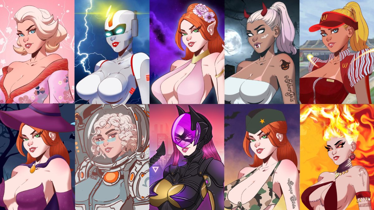 EtherGals's tweet photo. 💫🎃
The 10 winning Gals from our Halloween costume are contest are now ✨ LIVE ✨ for auction at https://t.co/81ms0eUOAA! 🏃🏃‍♀️

Each artist will receive 85% of the proceeds from their entry for their amazing art! 15% will go to the team for providing the template &amp; platform 💖 https://t.co/OI86X2lRqY