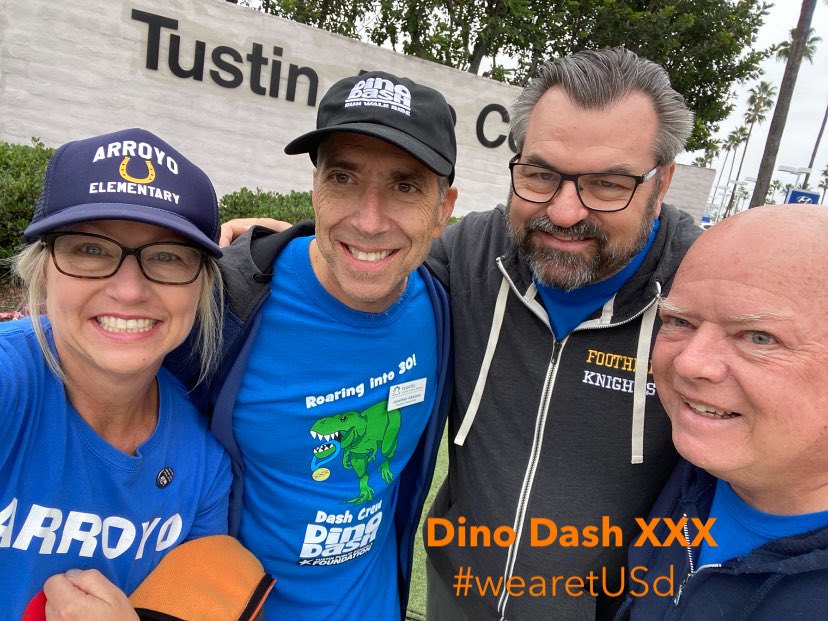 Grateful for our <a href="/tustinusd/">Tustin Unified School District</a> Board members! Great to see <a href="/bhsjwa/">Jonathan Abelove</a> <a href="/LynnRDavis/">Lynn Davis</a> and Jonathan Stone at the 30th Annual Dino Dash! Thanks for a terrific morning, <a href="/TPSF_Tustin/">Tustin Schools Fndn.</a> 🦖