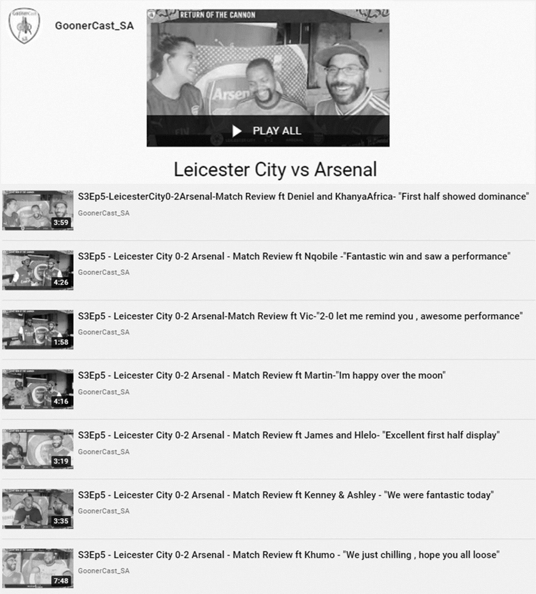 GoonerCast_SA's tweet photo. GoonerFam!!!!Check out the YouTube playlist of all fans views after the Leicester City win
Link - https://t.co/SHtX5ev80W
Share , Like , Subscribe
#coyg #arsenal #arsenalsa #matchday #fanviews #goonercast_sa https://t.co/FFlknBsWWn