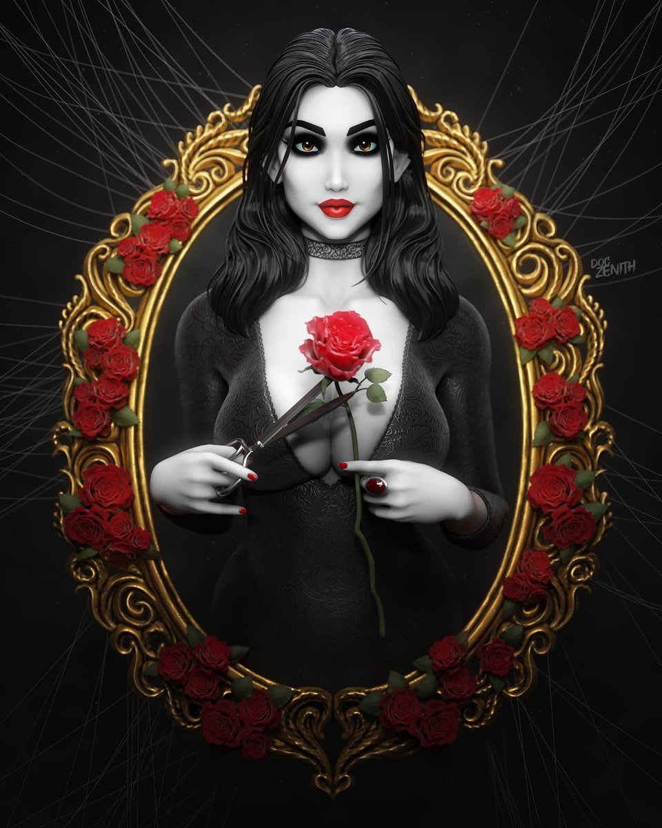 DrZenith's tweet photo. 👻A spooky Morticia Addams for Halloween! 🌹 🎃

#halloween2021 #character #Halloween #MorticiaAddams #AddamsFamily #art #artwork https://t.co/89jZBmlJNC