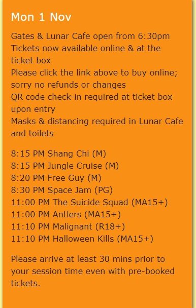 LunarDriveIn's tweet photo. Want to catch a movie tonight?
Book online at Lunar Drive-in!
https://t.co/mbo1nIIp1P https://t.co/EXjsNwtcY5