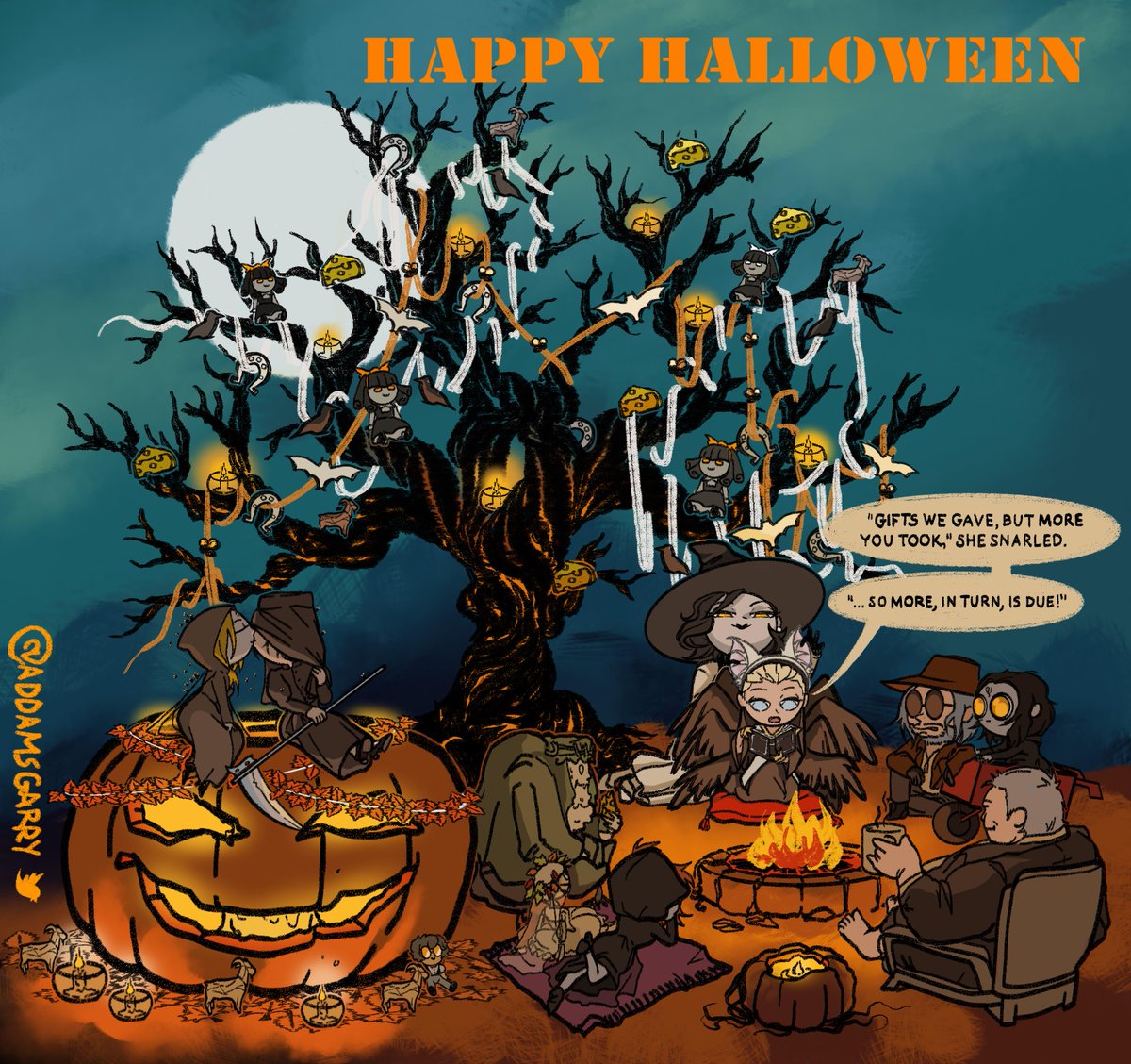AddamsGarry's tweet photo. And the family can finally chill... #happyhalloween guys 🎃🧡 Special #BelaDonna to congratulate the ship :3 
#DonnaBeneviento #beladimitrescu #MiranCina #LadyDimitrescu #MotherMiranda #karlheisenberg #SalvatoreMoreau #cassandradimitrescu #danieladimitrescu #ResidentEvilVillage https://t.co/v7jiMmfzek