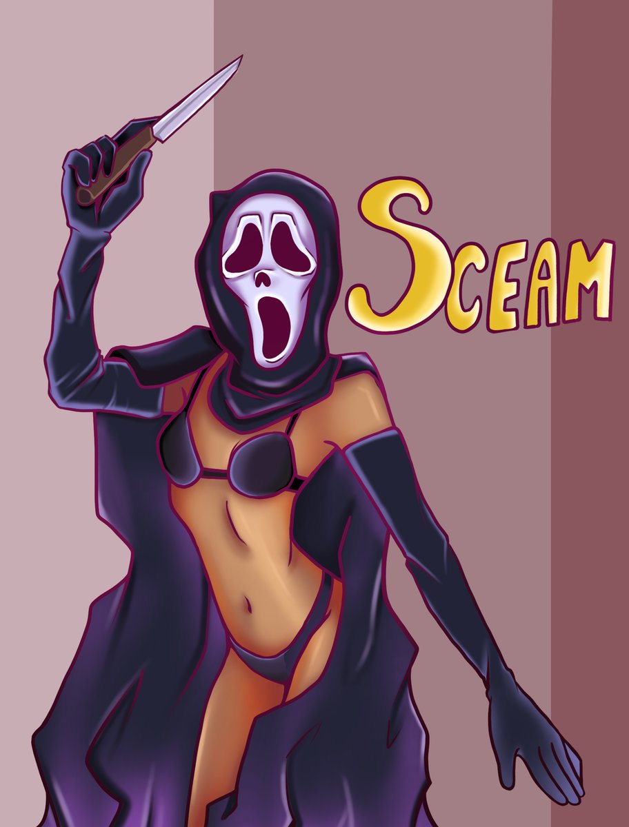 WolfieieDraws's tweet photo. Happy Halloween! 🧡🦇🎃🔪

A few of the last prompts of Babetober. Scream was inspired by @snitchery costume

[Tags]
#digitalart #drawtober #digitalart #art #babetober #halloweenart #halloween2021  #scream #ghostface #snitchery #FANART #angel #angelanddevil https://t.co/EItaMkiqDG