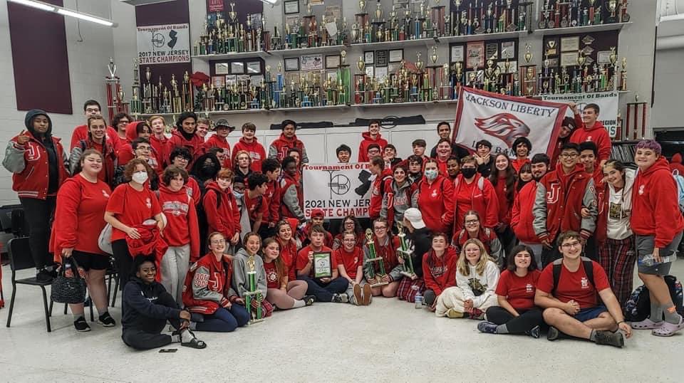 JTHSJagsRoar's tweet photo. Congrats to our @LibertyLionBand the Tournament of Bands NEW JERSEY STATE CHAMPIONS!  🏆 Best Music,  🏆 Best Percussion, 🏆 Best Visual. https://t.co/JfwPHiSwFH