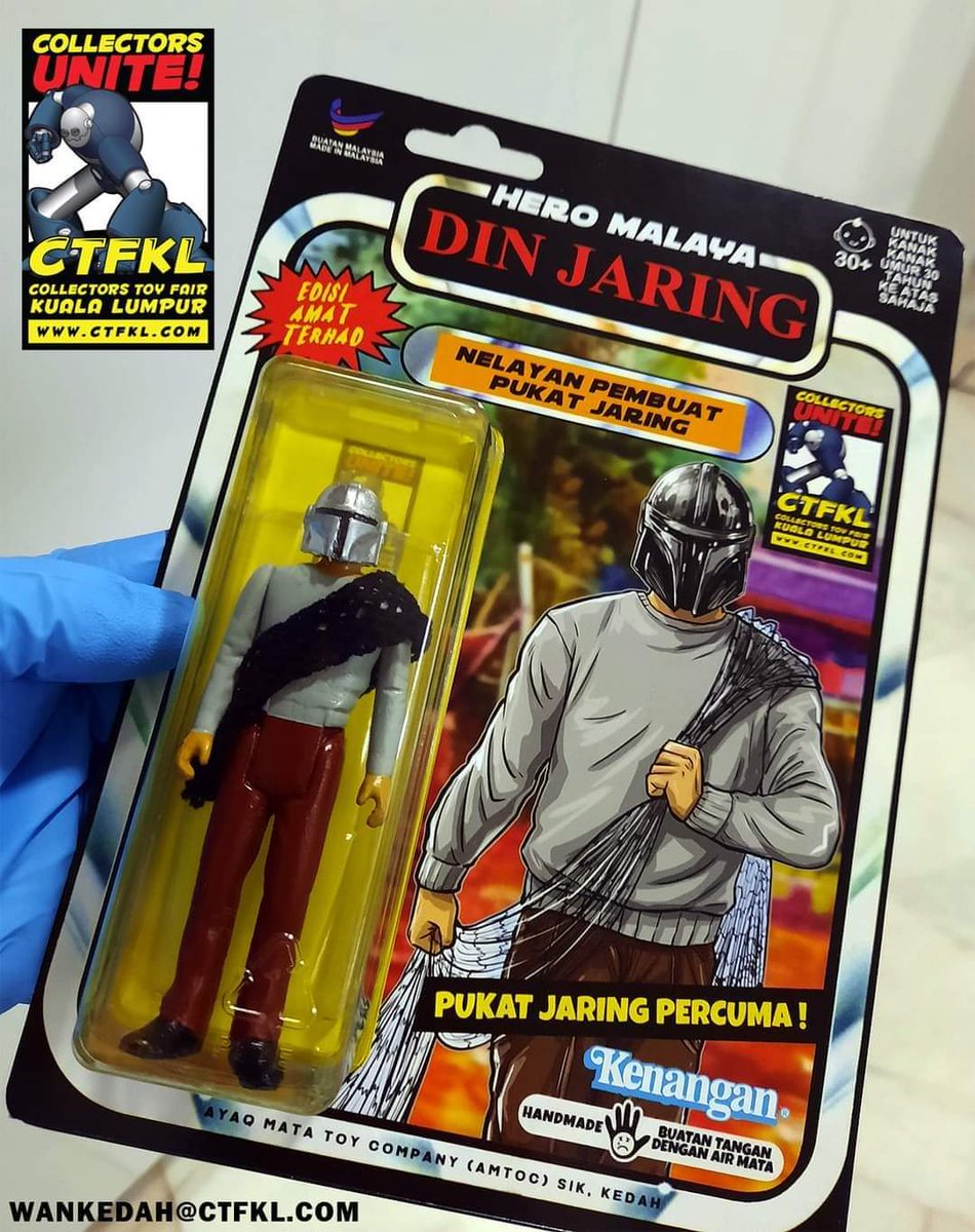 Wankedah_ctfkl's tweet photo. Depa ada Din Djarin
Kita ada Din Jaring
Geng star wars saja faham ni.
#ctfkl
#ayaqMataToyCompany
#customToy
#buatanMalaysia
#localToy
#edisiAmatTerhad https://t.co/mHf4qZsLQK