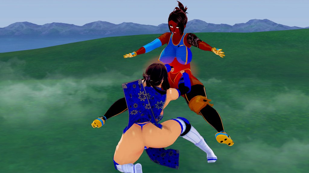 WKoikatsu1's tweet photo. OH SHIT THATS GOTTA HURT!!!! Zhen-Li @DirtyCheetah91 got first strike to the gut! Ester's gonna feel that in the morning! #koikatsu #cafight #ryona https://t.co/mQX2uijCOQ