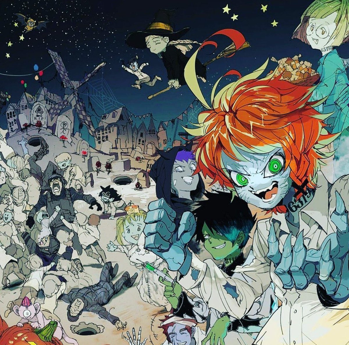 PromisedGroup's tweet photo. Happy Halloween everyone! 🎃

#ThePromisedNeverland #TPN https://t.co/vLkbIZagIZ