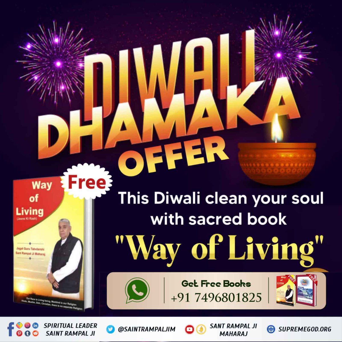 arunkairav647's tweet photo. #Special_Books_On_Diwali
 Get Diwali Offer Free Book "Gyan Ganga" and way to live.
 For more information visit Sant Rampal Ji Maharaj YouTube Channel. https://t.co/qScQ7HVdZL