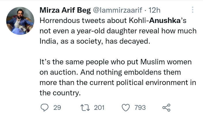total_woke_'s tweet photo. India did not get thrashed by Pakistan, Shami received anonymous abuse

India wasn't destroyed by New Zealand, Virat Kohli and Anushka Sharma's daughter received anonymous rape threats

😂😂😂

#Toolkit #ViratKohli #Virat #India https://t.co/rgTR79xxzs