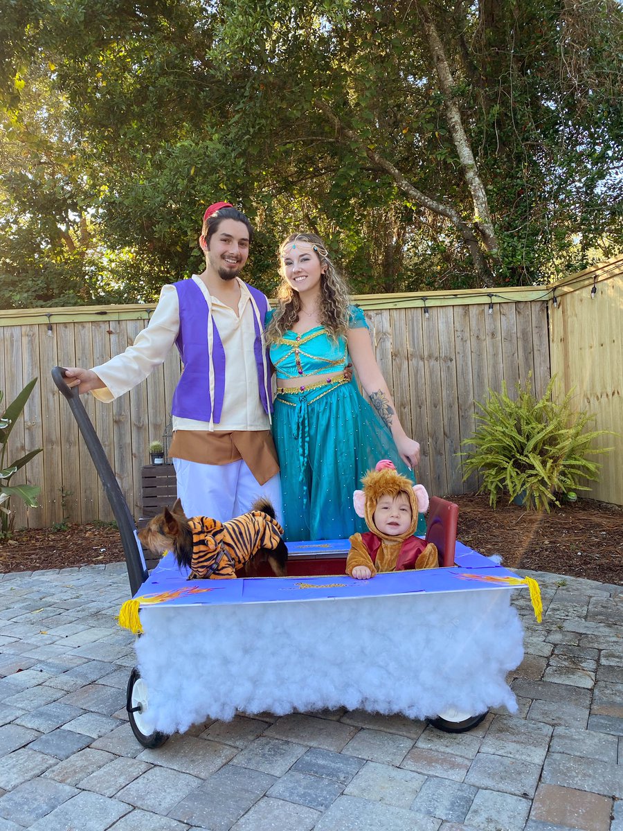 Now I’m in a whole new world with you

#firsthalloween #aladdinandjasmine #abu #rajah #9monthsold #chorkie