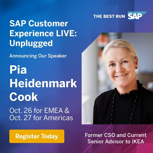 BenKyaw's tweet photo. Don't miss your chance to get the inside scoop on IKEA’s sustainable growth and exclusive analyst research on CX agility at SAP Customer Experience LIVE: Unplugged. Register for #SAPCXLIVE! https://t.co/fr7CK2czLg https://t.co/k7ojGxeFNj