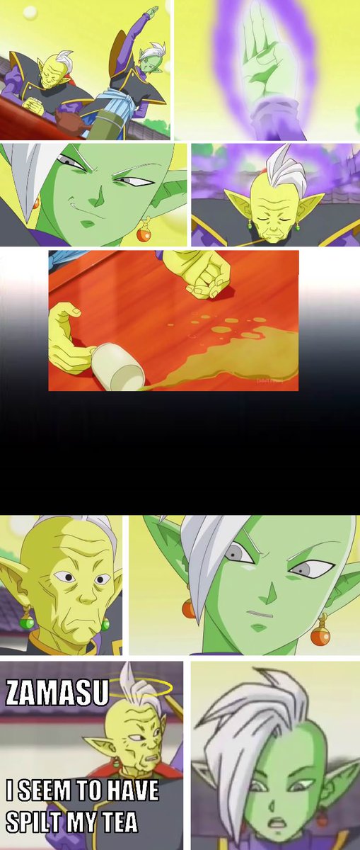 LauraCarrin12's tweet photo. Gowasu has tea,
Zamasu:
#gowasu #zamasu #meme https://t.co/fwaJYrREg0