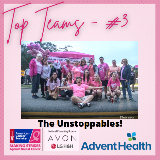It is clear why this group is called The Unstoppables as they raised over $15,000 for the first time in their 9 years at the walk, coming in at Team #3!

#OrlandoStrides #AttackingCancer