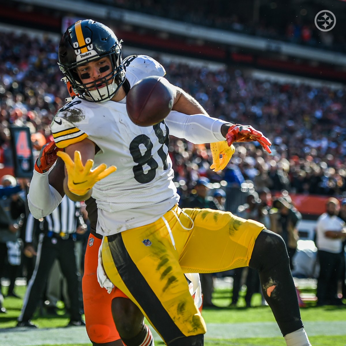 steelers's tweet photo. .@pat_fry5 caught this for a touchdown 🤯 https://t.co/XQZoAghZHX