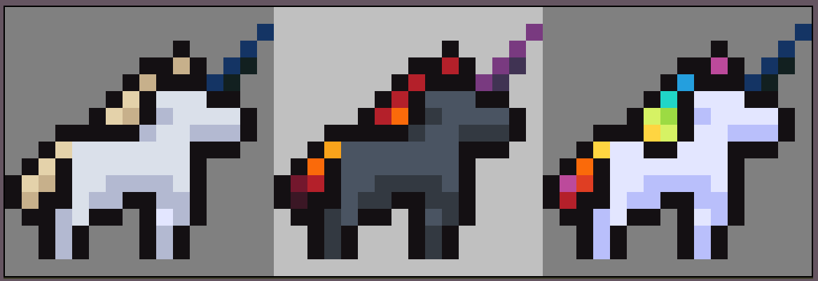 ThingOnItsOwn's tweet photo. Unicorn pixel practice #gamedev #indiedev #pixelart https://t.co/7I5UmwgFjo
