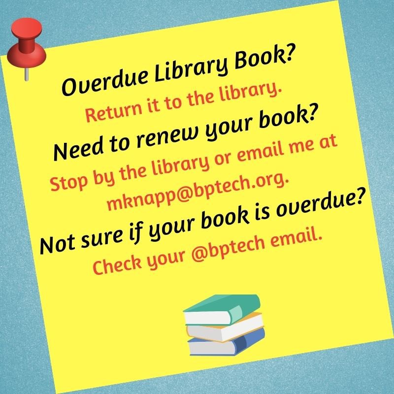 BPRTlib's tweet image. @bristolplymtech is your library book overdue? 🥺📚#overduebook #returnorrenewbooks #read