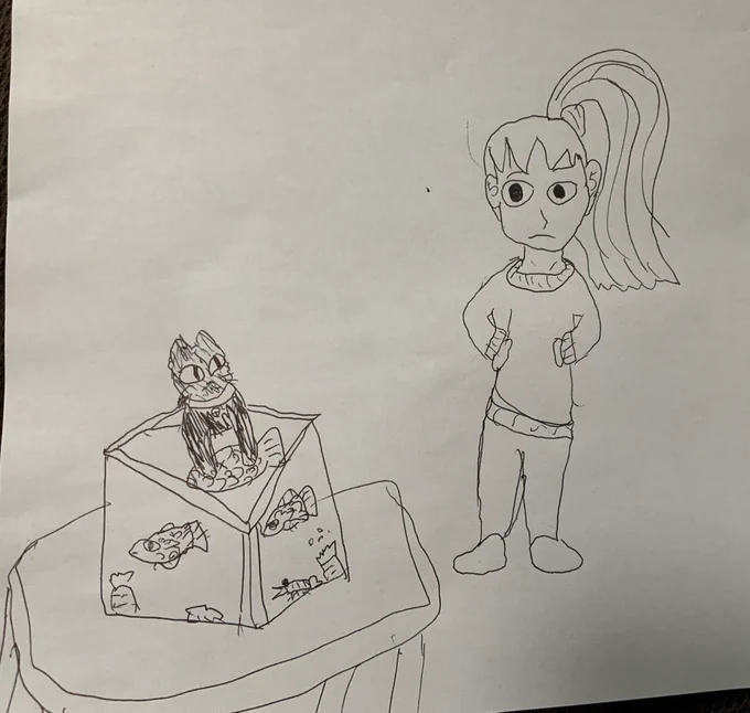 画伯の新作
いたずら猫 