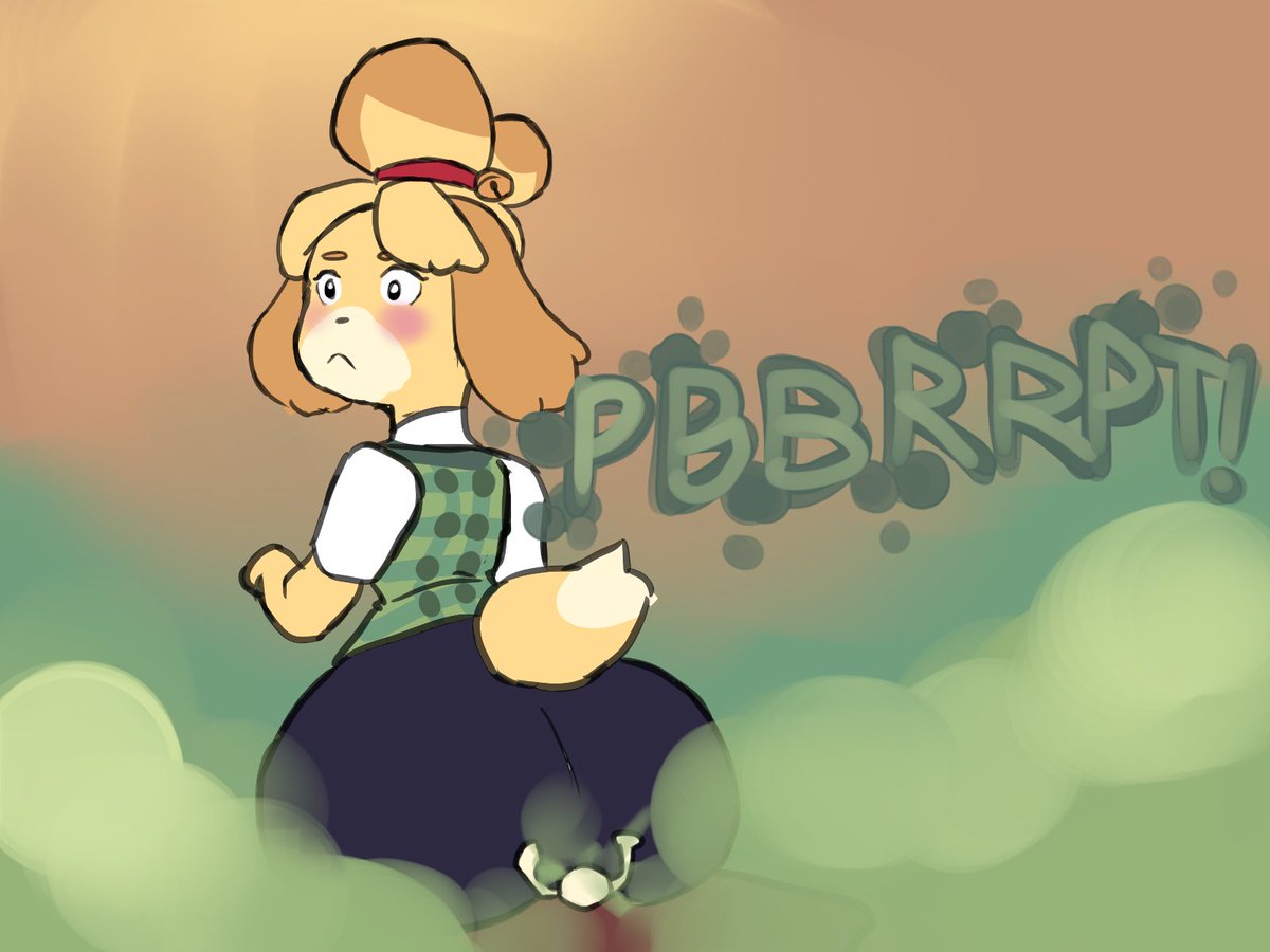 Commissioned by an anonymous user.Isabelle farting on a very small person! 