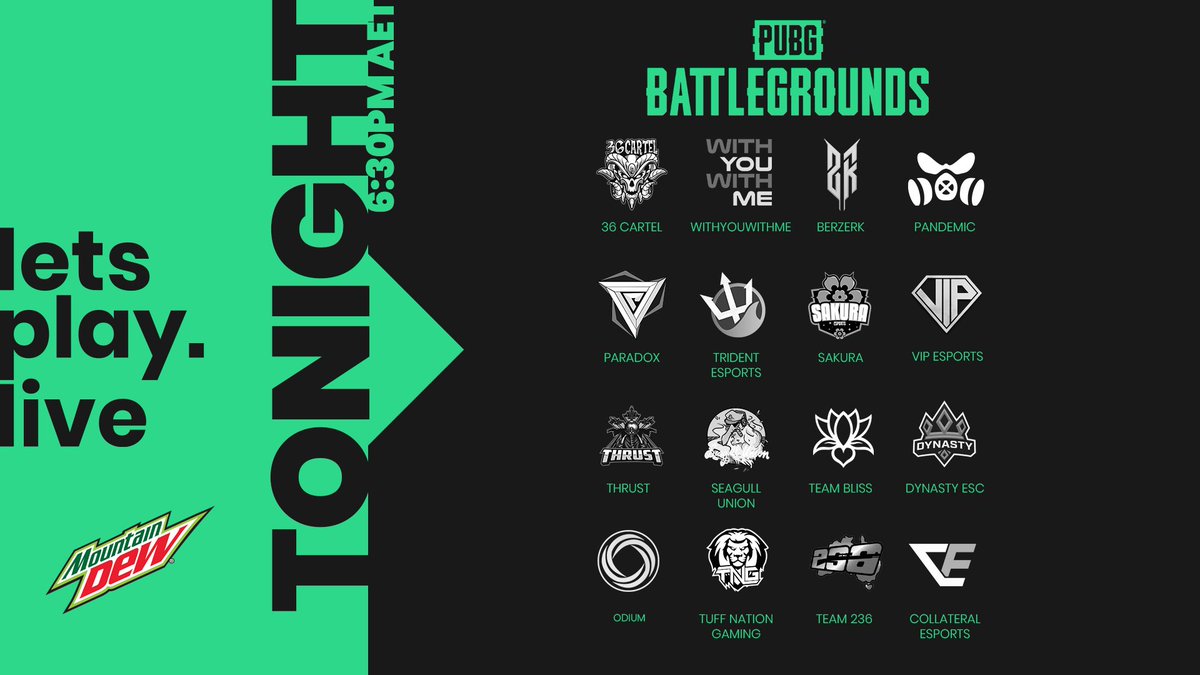 Catch all the action of LPL Pro PUBG Season 3 TONIGHT. 

Which of the 16 teams of split one will emerge victorious?

🎙️ <a href="/Xenojay/">Jordan</a>
💬 <a href="/Saga_UK/">Saga</a> <a href="/Roodood1/">Roodood</a>

⏰ 6:30pm AET / 8:30pm NZT
📺 twitch.tv/lpl_pubg
🌐 Info: letsplay.live/event/156/

#LPLPUBG