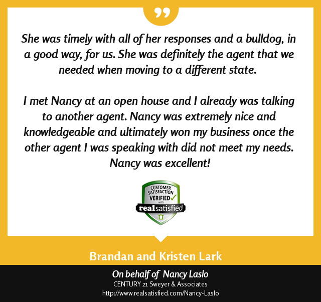 nancy_laslo's tweet photo. This recommendation illustrates one of the reasons why I love my job. https://t.co/eeBaluCCny via @realsatisfied https://t.co/tVJ3TLjL5b