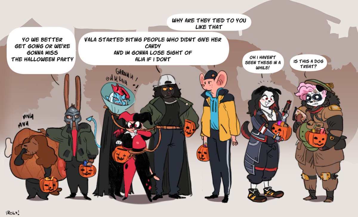 The party goes for some Halloween candy feat. @Wondersnail @PonehAnon @Valavarii @SECONDHAND_V @VixxtQ @carpallove and @paninippi