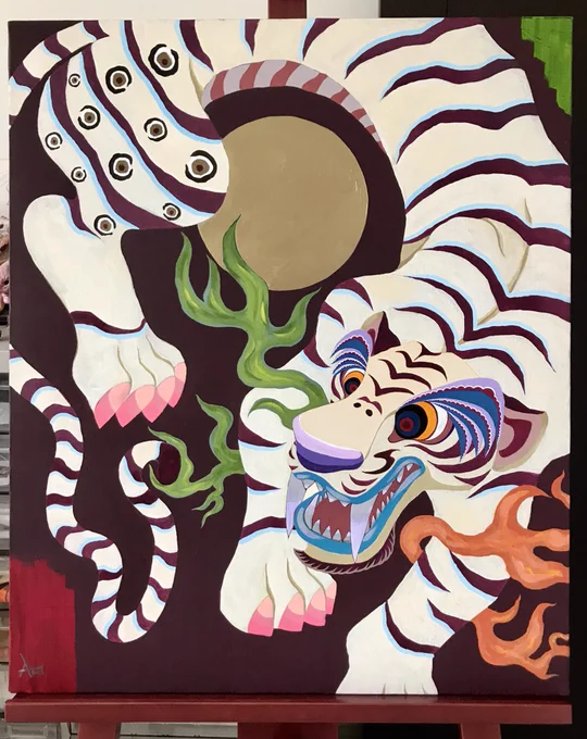 REAL TOKYO ARTに出す大きいサイズの絵が完成したー!

青龍、麒麟、白虎、玄武の神獣4枚です。

残りちっこいサイズの絵もペソペソきばって描きます〜。 柴田亜美

#柴田亜美 #art #artwork #アクリル画 
 
画家活動サイトはコチラ⬇️ 

https://t.co/wqJ8mNzQvu 
