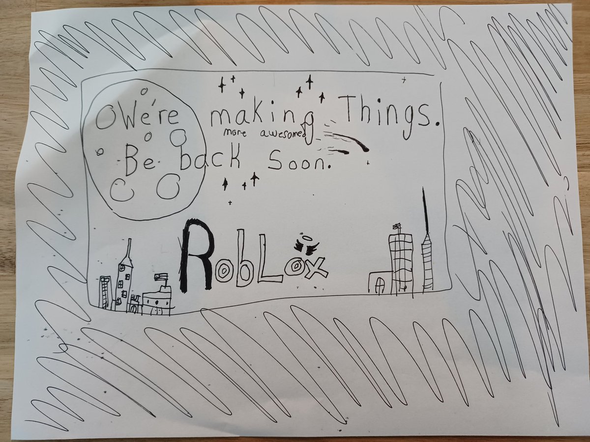 tp19delta's tweet photo. @Roblox Sice Roblox has been down my kids have been forced to use their imaginations... https://t.co/njgt33GmCS