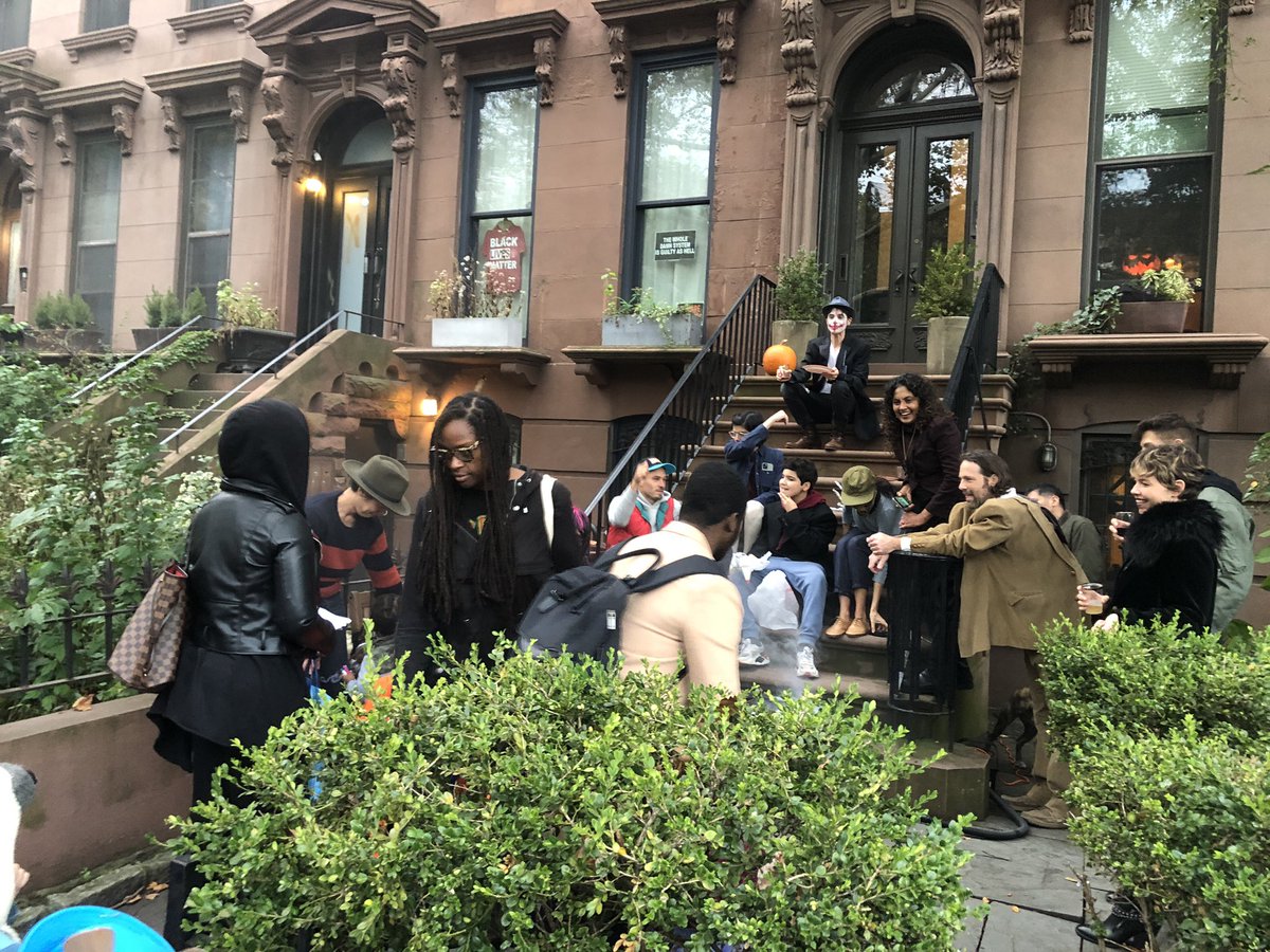 MikeLydon's tweet photo. So much joy on the streets of Brooklyn tonight! After going last year without it, this Halloween feels like a major milestone in the restoration of normalcy. https://t.co/od23K5bfW3
