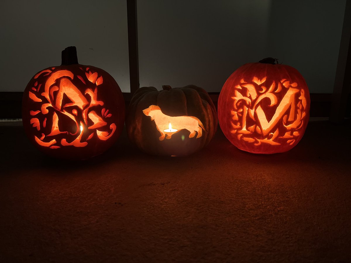 scanners19's tweet photo. Finally got round to actually #pumpkincarving 

#halloweenie #dachshund #glowing #puppyapproval #spookymanhattan #Halloween #britsinamerica https://t.co/17dYNxpKkZ