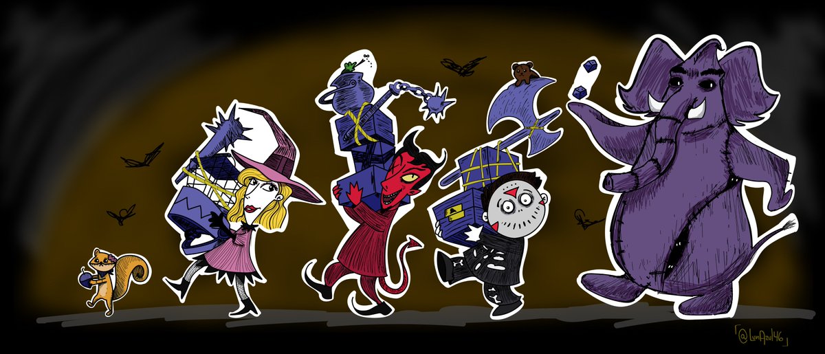 LunAzul46's tweet photo. Happy Halloween 🎃🎃🎃 #h2odelirious #cartoonz #deadsquirrel #gorillaphent #lizkatz #fantar https://t.co/ngNc53OyFl