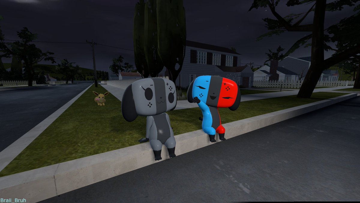BraiiBruh's tweet photo. These #switchdog friends are chilling out having fun this Halloween night! Also, is that an Eevee in the distance?
What is everyone up to this Halloween? #furry https://t.co/PkTkC5xVmk