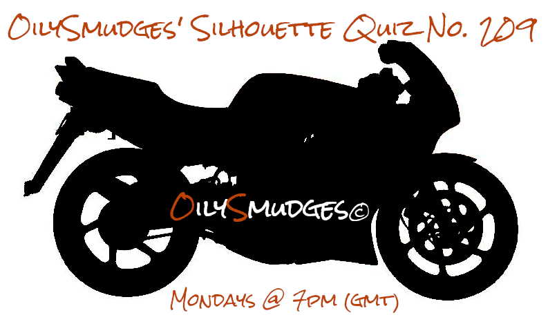 OilySmudges's tweet photo. Good evening &amp; welcome to the 209th edition of the Silhouette Quiz
To take part:
1) FOLLOW @OilySmudges 👈
2) RETWEET this tweet 
3) REPLY with the MAKE, MODEL &amp; YEAR (NO PHOTOS - that'll spoil the fun for others)
4) WAIT for DM with good news
5) REPEAT if no DM!
Good luck 🏍️🤞 https://t.co/Qi7FQdlz8g