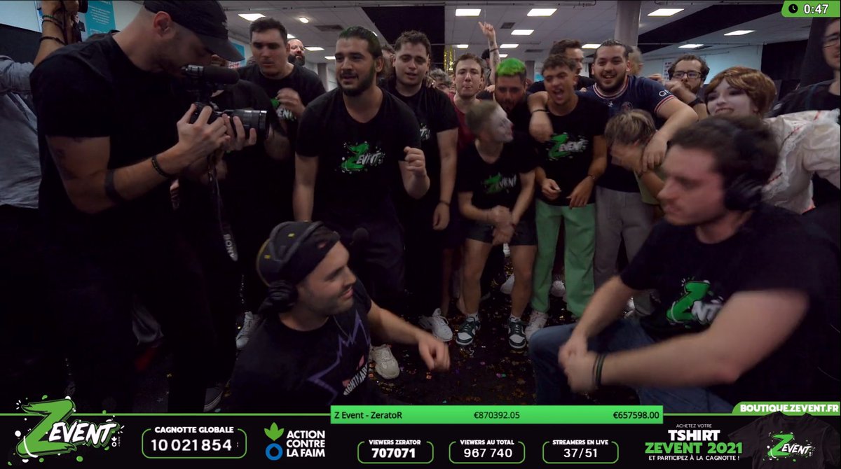 maitsalah's tweet photo. Wow !!! congrats for #ZEVENT2021 #ZEVENT !!! Amazing numbers, 700K viewers for @ZeratoR !! 10M for #ActionContreLaFaim !!! Incredible!! thank Donators, Gamers, streamers, viewers!!!!! https://t.co/k8BqvcOxXY