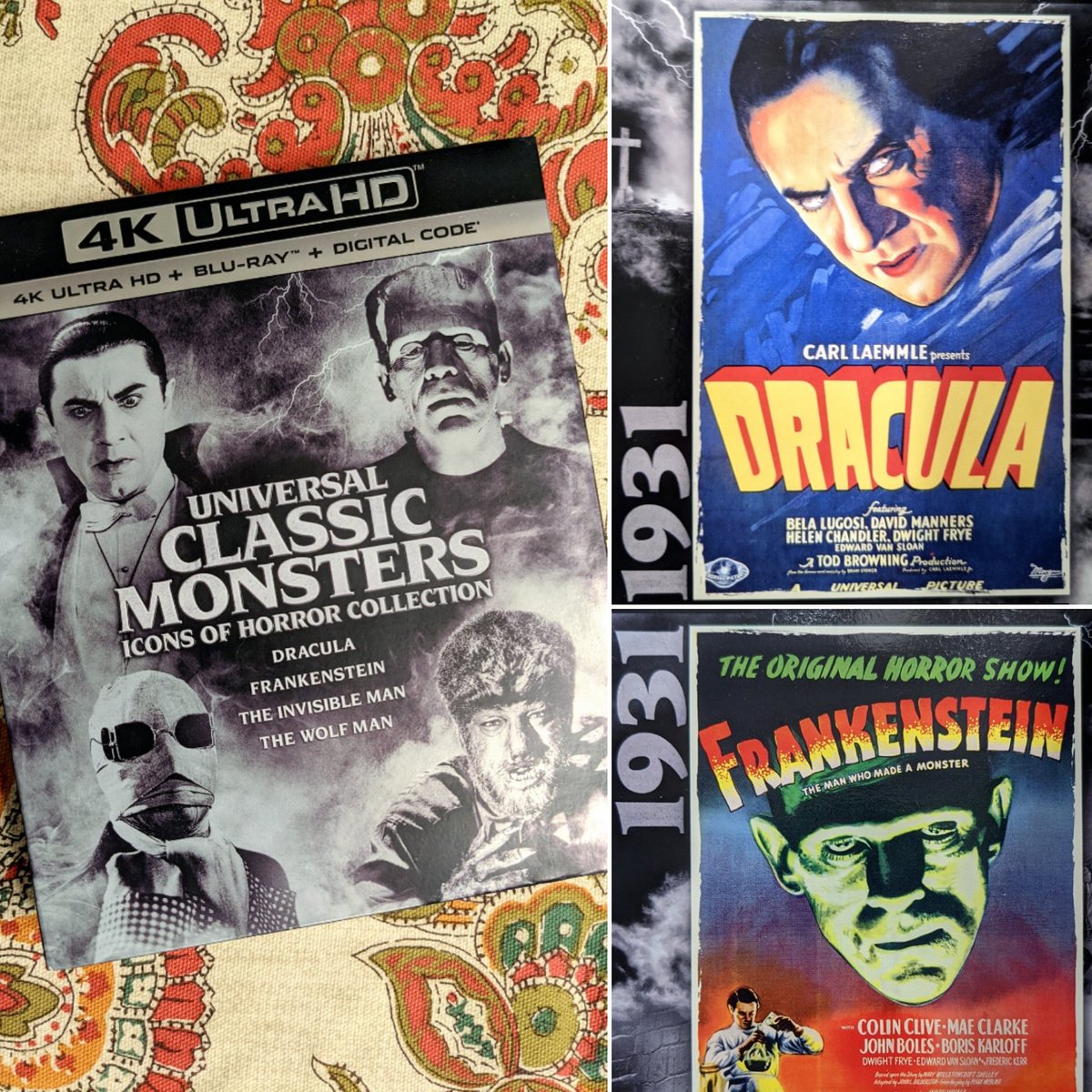 bewhuebner's tweet photo. Film night. Stellar Dracula score from @philipglass, btw. #dracula #frankenstein #4KUHD https://t.co/wIrOyosfDm