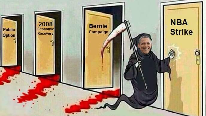 Broken__America's tweet photo. @ogbonna_collin @SocialistMMA @NBA Thanks Obama for killing the #NBAStrike.  Shame on LeBron for caving in to the pressure. https://t.co/TOtZw2HVvb