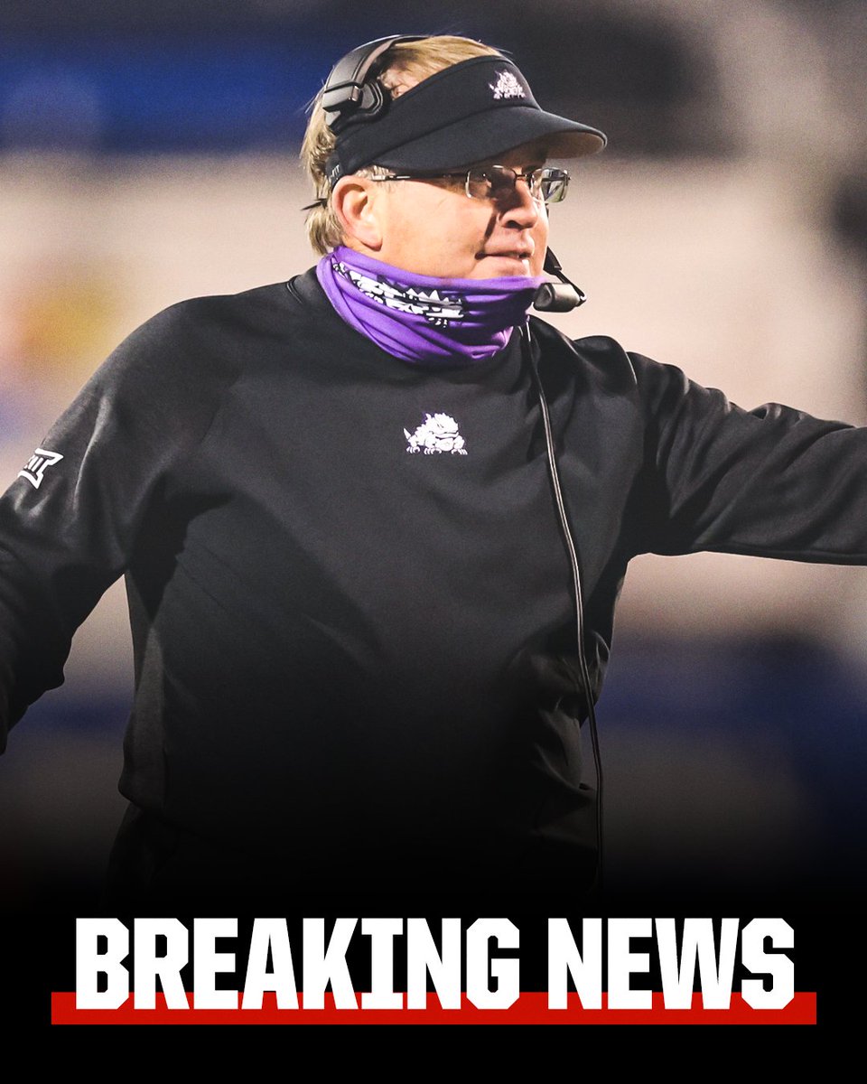 SportsCenter's tweet photo. Breaking: Gary Patterson is out as head coach at TCU after 22 years with the program.

Patterson and the team "mutually agreed to part ways," athletic director Jeremiah Donati confirmed to ESPN. https://t.co/7paCCWgBLm